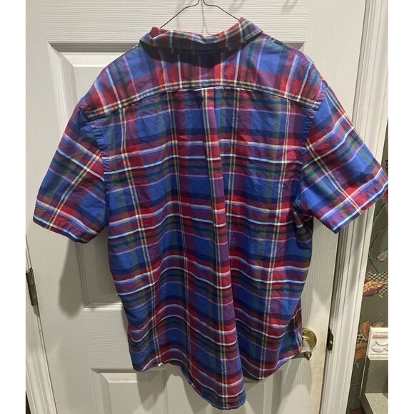 Polo Ralph Lauren Men's Classic-Fit Plaid Oxford Short Sleeve Shirt Multi XL - Picture 4 of 4